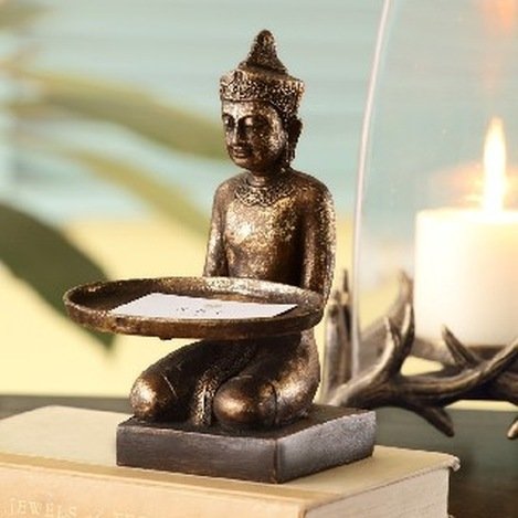 SIAMESE MONK CARD HOLDER: Siamese Monk Card Holder. 8.5" X 5" X 3.5".