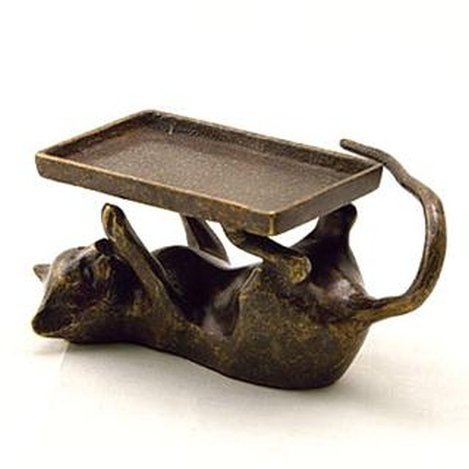 PLAYFUL CAT CARD HOLDER: Playful Cat Card Holder. 5.5"H.