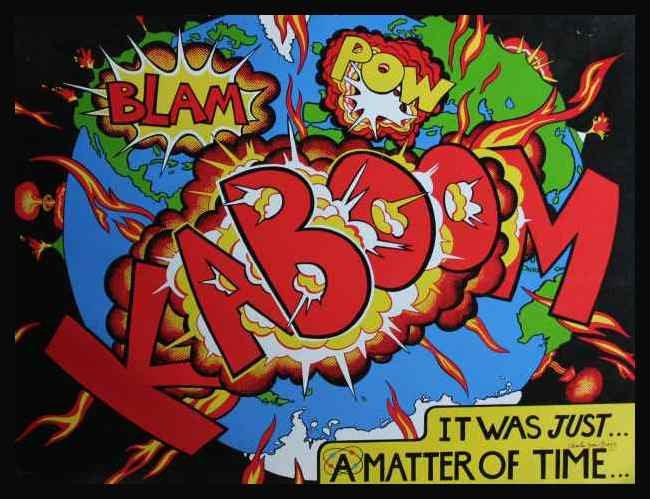 CHARLES LYNN BRAGG SIGNED GALLERY PROOF "KABOOM": Charles Lynn Bragg Gallery Proof "Kaboom" - Hand Signed And Numbered 2/50 GP By The Artist - Giclee On Canvas - Framed Gallery Style With Black Solid Wood Frame - Appx Image Size 30" X 40" --