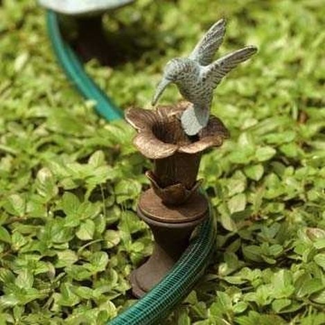 HUMMINGBIRD HOSE GUARD: Hummingbird Hose Guard - 16.5"H 3.5"W 3"D - Aluminum & Iron