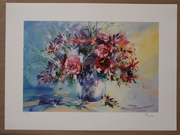 ROCHE LT ED HAND SIGNED LITHOGRAPH: Roche Limited Edition Hand Signed & Numbered Lithograph on Heavy Wove Archival Paper * Image Size Appx. 16" x 24" * Unframed * Hand Signed by the Artist in Pencil * Numbered in Pencil "32/390"