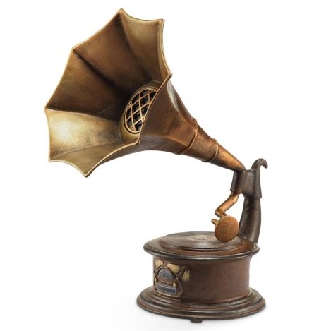 GRAMOPHONE BLUETOOTH SPEAKER: Gramophone Bluetooth Speaker - Aluminum - 22" X 18" X 12"