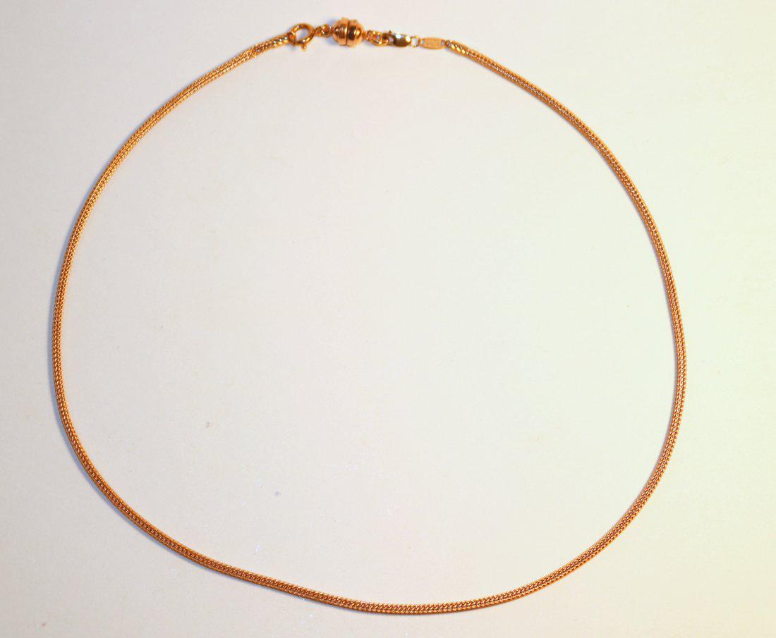 Michael Anthony 14K Rose Gold Mesh Chain: Michael Anthony 14k rose gold mesh chain. 2.23mm wide and 18â€ long with spring ring clasp, condition good. TW of Chain: 8.45gm TW and sizes are Approximate. See accompanying appraisal copy for in-