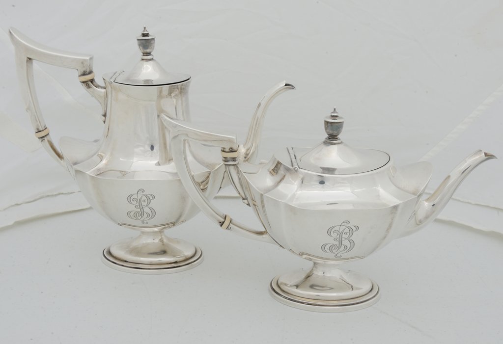 A SEVEN PIECE GORHAM STERLING "PLYMOUTH" SILVER COFFEE - 3