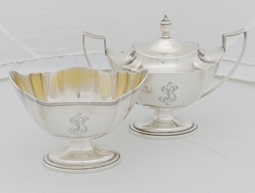 A SEVEN PIECE GORHAM STERLING "PLYMOUTH" SILVER COFFEE - 4
