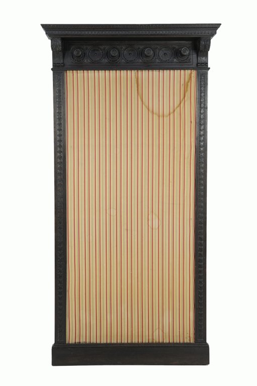 AN ITALIAN RENAISSANCE REVIVAL STYLE WALNUT HALL TREE: AN ITALIAN RENAISSANCE REVIVAL STYLE WALNUT HALL TREE Early 20th Century An Italian Renaissance Revival style walnut hall tree having a mahogany finish is crowned by a stepped cornice with natural geo