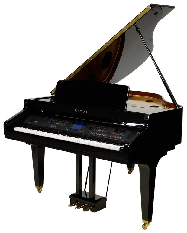A DIGITAL CP200 BLACK BABY GRAND PIANO BY KAWAI