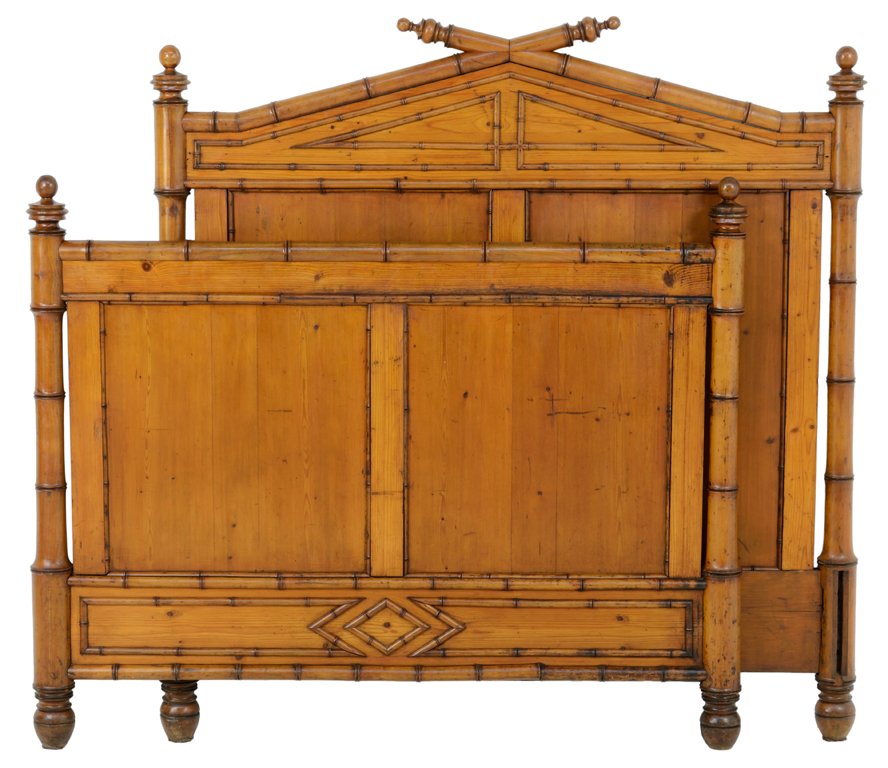 A NEOCLASSICAL STYLE BAMBOO FORM BED: A NEOCLASSICAL STYLE BAMBOO FORM BED Late 19th-Early 20th Century In very good condition, wear commensurate with age. Width: 48½ inches Depth: 75 inches