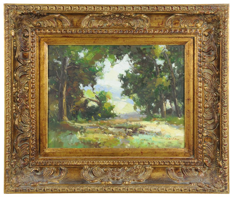 A SIGNED OIL ON CANVAS NATURESCAPE AFTER EDOUARD MANET: A SIGNED OIL ON CANVAS NATURESCAPE AFTER EDOUARD MANET 20th Century Signed, illegible. Overall in very good condition. 12 x 16 inches