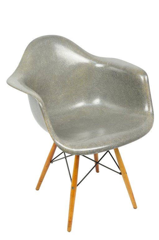 A CHARLES AND RAY EAMES CAST FIBERGLASS CHAIR FOR: A CHARLES AND RAY EAMES CAST FIBERGLASS CHAIR FOR HERMAN MILLER Mid 20th Century 30½ x 24¾ x 23¾ inches (77.5 x 62.9 x 60.3 cm) 30¼ x 24¾ x 24 inches