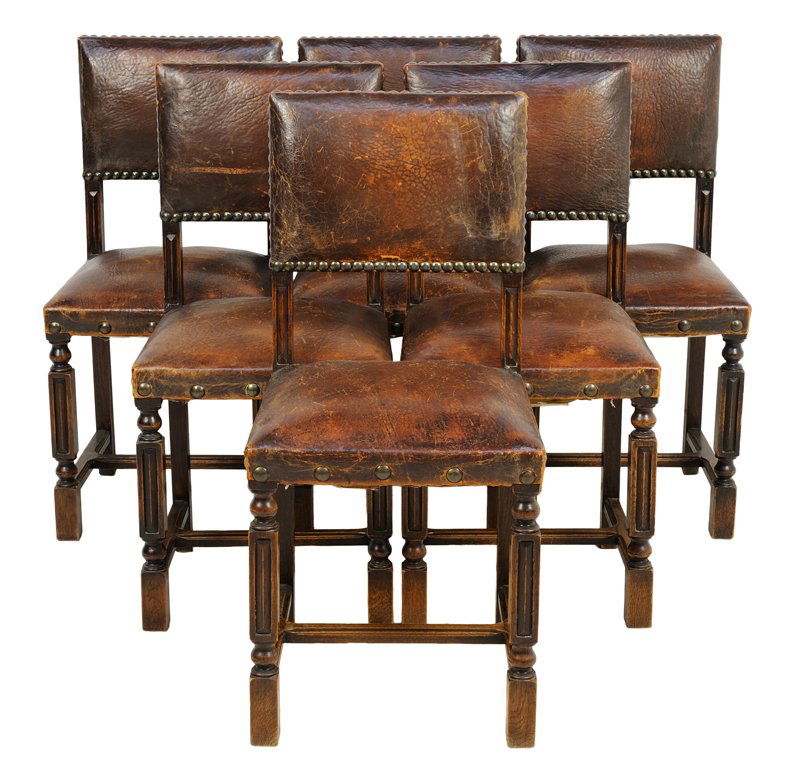 A SET OF SIX RENAISSANCE REVIVAL FARTHINGALE CHAIRS