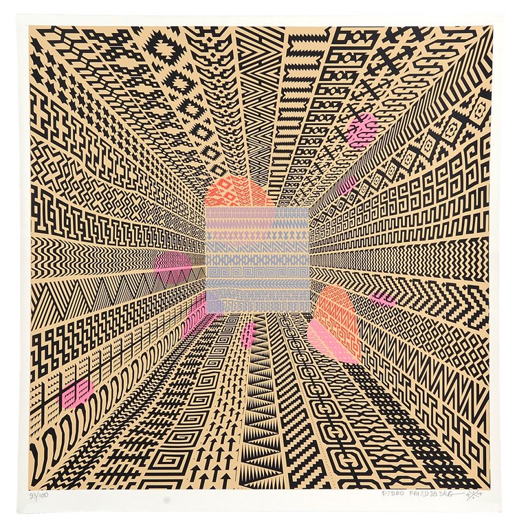 PEDRO FRIEDEBERG, (Mexican, born 1937), Interior,: PEDRO FRIEDEBERG (Mexican, born 1937) Interior Serigraph ed. 43/100 Signed lower right H 26¼ x W 27¼ inches