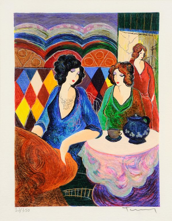 ITZCHAK TARKAY, (Israeli, born 1935), Le Salon, 1996,: ITZCHAK TARKAY (Israeli, born 1935) Le Salon, 1996 Serigraph II H C 32/350 Signed lower right H 10 x W 7½ inches.