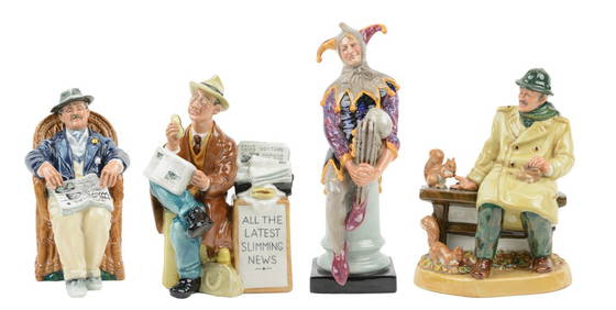 A GROUP OF FOUR ROYAL DOULTON PORCELAIN FIGURES (1 of 10)