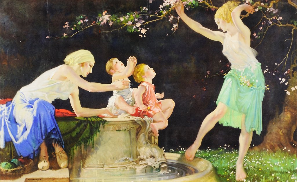 WILLIAM RUSSELL FLINT, (Scottish, 1880-1969), The Bloom: WILLIAM RUSSELL FLINT (Scottish, 1880-1969) The Bloom of Youth Lithograph Unsigned H 12 x W 19 inches.
