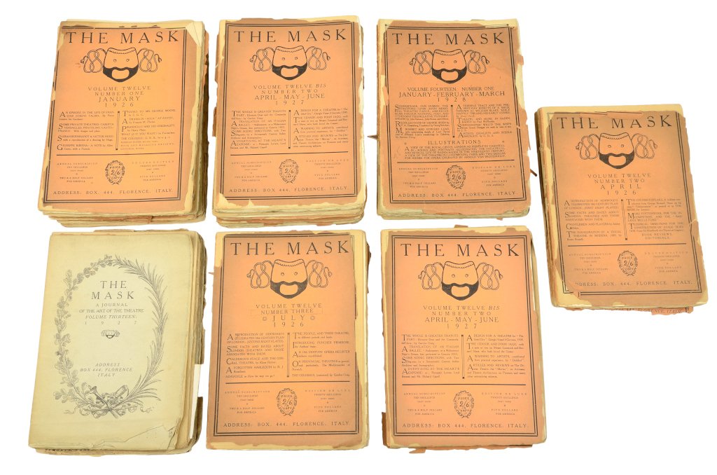 (THEATRE) CRAIG, EDWARD GORDON, EDITOR: (THEATRE) CRAIG, EDWARD GORDON, EDITOR English Modernist actor, director and scene designer, (1872-1966) The Mask: A Quarterly Journal of the Art of the Theatre, 28 editions, dating from 1912 through 