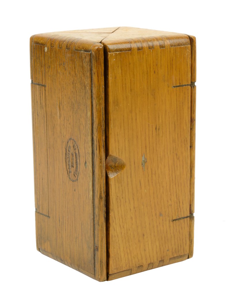 THOM WHEELER, (American, born 1946), Mixed Media Art: THOM WHEELER (American, born 1946) Mixed Media Art Box, 1977 Wood, metal, and inlaid stone Signed and dated to interior H 3½ x W 6½ x D 3½ inches. Provenance: Property from the Estate of John and A