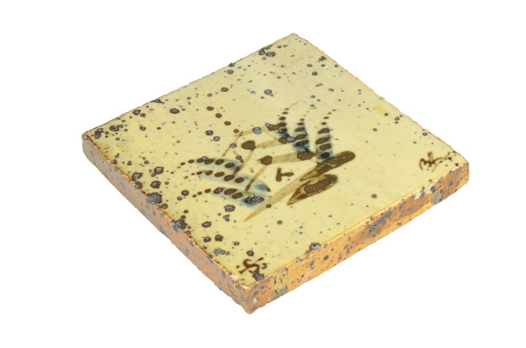 BERNARD LEACH, (British/Hong Kong, 1887-1979), Tile,: BERNARD LEACH (British/Hong Kong, 1887-1979) Tile Glazed earthenware tile Signed lower right BL, artist stamp to verso H 4 x W 4 x D ½ inches. Provenance: Property from the Estate of George Zournas,