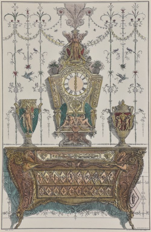 AFTER GIOVANNI BATTISTA PIRANESI, (Italian 1720-1778),: AFTER GIOVANNI BATTISTA PIRANESI (Italian 1720-1778) Interior Vignette Handcolored etching H 15½ x W 10 inches.