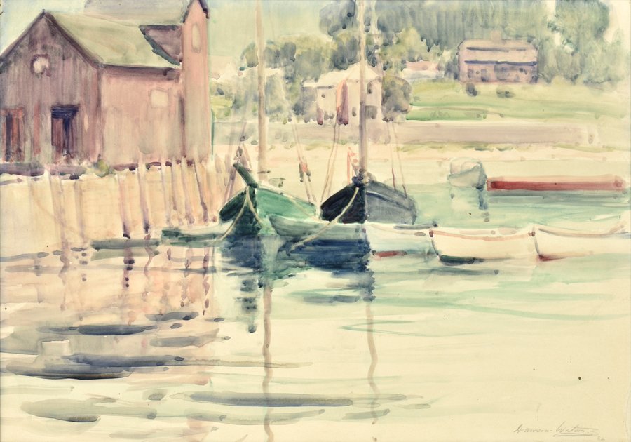 DAWSON DAWSON-WATSON, (American, 1864-1939), Rockport,: DAWSON DAWSON-WATSON (American, 1864-1939) Rockport, Texas, 1932 Watercolor on paper Signed and dated lower right H 17½ x W 23½ inches. Provenance: Property from a Private Collection