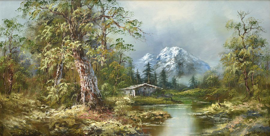 DAVIS, (20th century), Landscape, Oil on canvas, H 23½ (1 of 4)