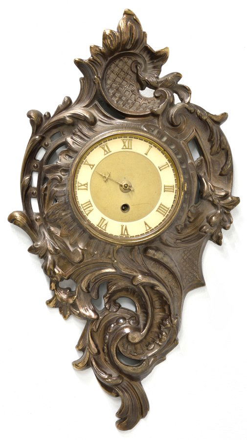 A GERMAN GILT BRONZE CARTEL CLOCK (1 of 3)