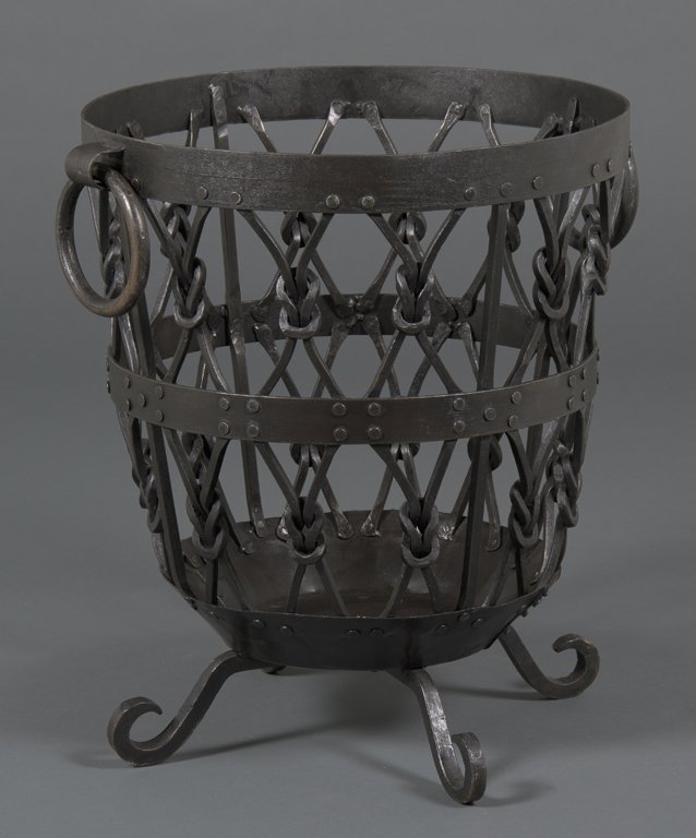 A CAST METAL LOG BASKET (1 of 1)