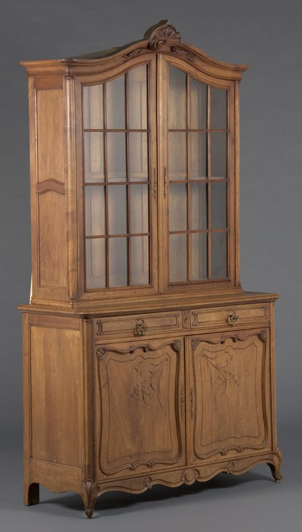 A FRENCH PROVINCIAL BREAKFRONT BOOKCASE (1 of 4)