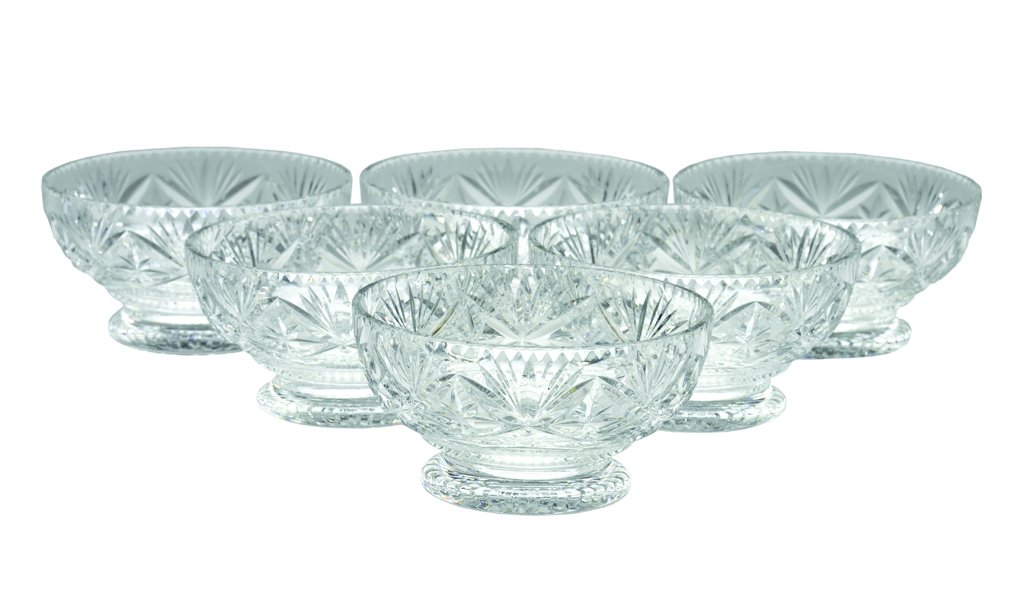 A SET OF SIX WEBB CORBETT CRYSTAL BOWLS (1 of 4)