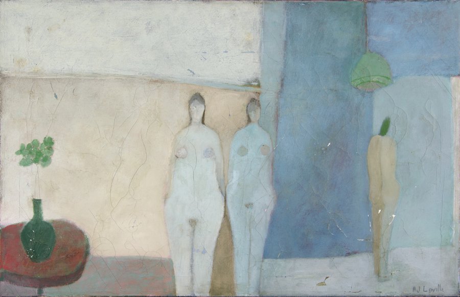 JOY LAVILLE, (English/Mexican, b. 1923), Untitled, Oil: JOY LAVILLE (English/Mexican, b. 1923) Untitled Oil on canvas Signed lower right H 24 x W 38½ inches