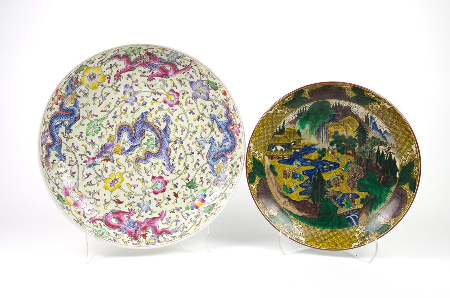 TWO ASIAN PORCELAIN CHARGERS (1 of 8)