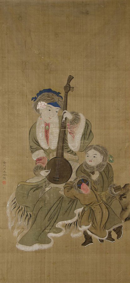AN ANTIQUE CHINESE PAINTING ON SILK (1 of 4)