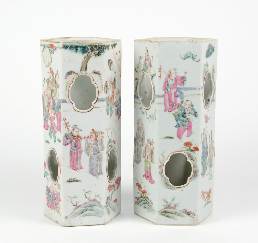 TWO CHINESE PORCELAIN HAT STANDS (1 of 2)