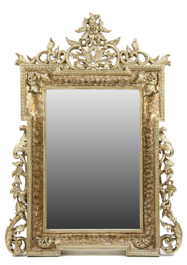 A ROCOCO STYLE GILTWOOD MIRROR (1 of 4)