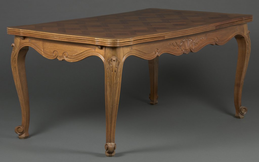 A FRENCH LOUIS XV STYLE EXTENSION DINING TABLE (1 of 2)