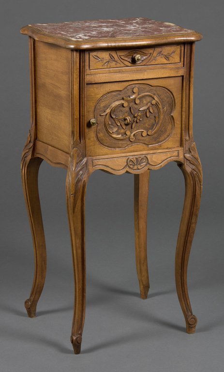 A FRENCH LOUIS XV STYLE BEDSIDE CABINET (1 of 3)