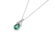 AN EMERALD AND DIAMOND PENDANT WITH CHAIN