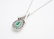 AN EMERALD AND DIAMOND PENDANT WITH CHAIN - 3
