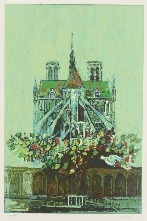 DAVID ADICKES, (American, born 1927), Cathedral,: DAVID ADICKES (American, born 1927) Cathedral Serigraph, ed. 60/300 Signed lower left H 29¾ x W 21½ inches Provenance: Property from the Adickes Foundation Collection