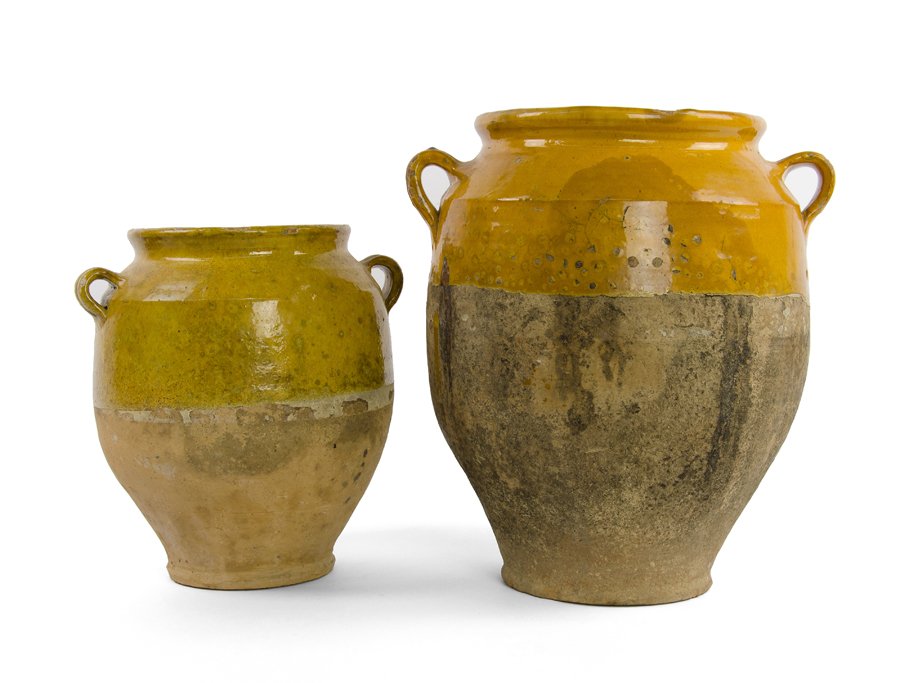 TWO CONTINENTAL CERAMIC GLAZED OLIVE JARS (1 of 3)