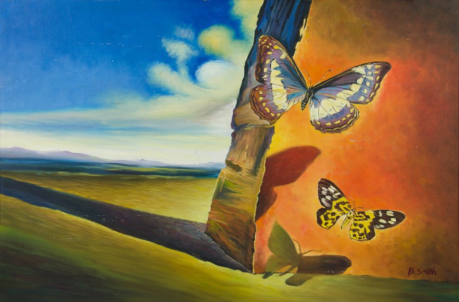 B. SMITH, (20th century), Landscape with Butterflies, (1 of 4)
