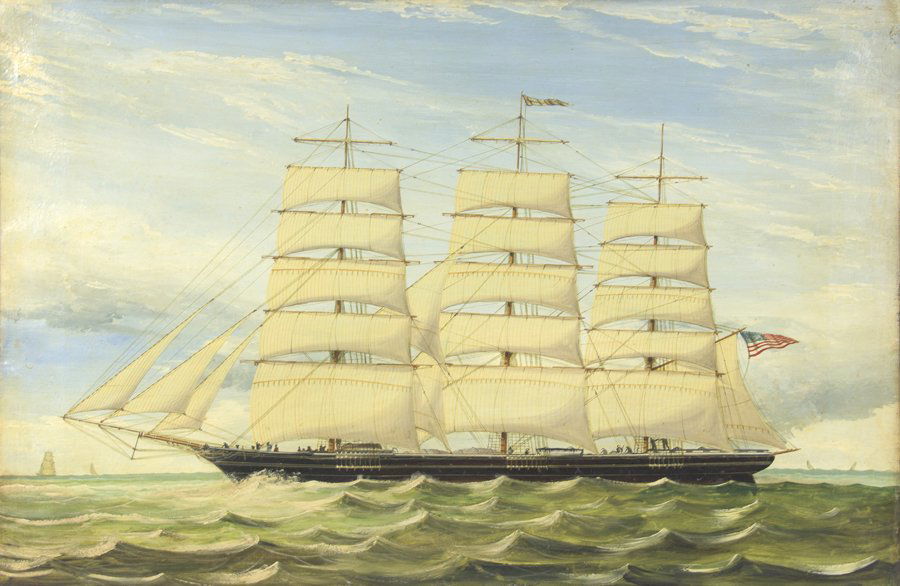 AMERICAN SCHOOL , (19th Century), Clipper Ship Rosanna, (1 of 4)