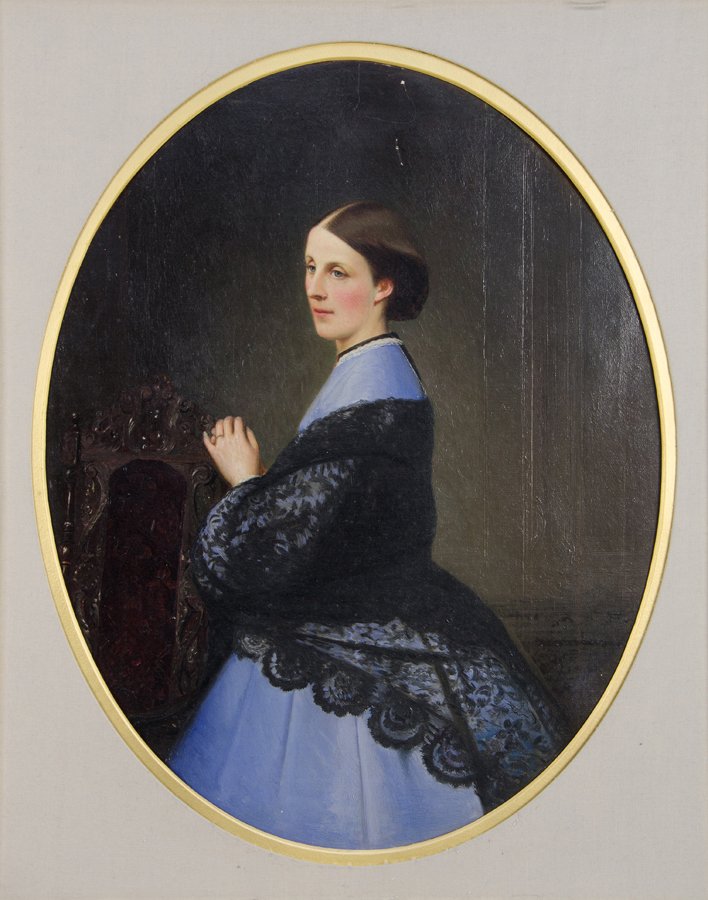 ANONYMOUS , (19th century), Portrait of a Lady, Oil on (1 of 3)