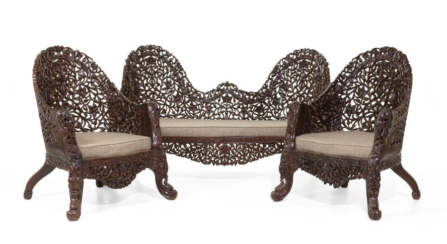 A SOUTHEAST ASIAN STYLE CARVED SALON SUITE (1 of 8)