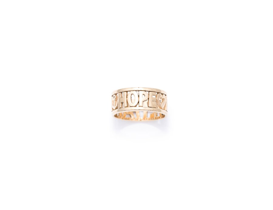 A JAMES AVERY GENTLEMAN'S BAND: A JAMES AVERY GENTLEMAN'S BAND "Faith, Hope & Love" Ring by James Avery. Made of 14K yellow gold. Ring size: 11 Weight: 7.9 grams