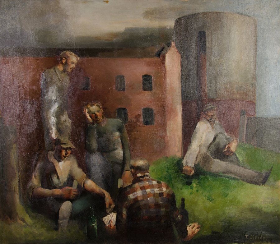 THORALF GJESDAL, (Norwegian, 1903-1963), Card Players, (1 of 4)