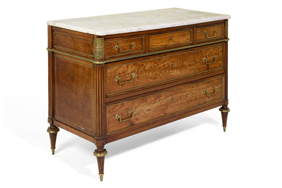 A PERIOD DIRECTOIRE MAHOGANY AND BRASS MOUNTED MARBLE (1 of 5)