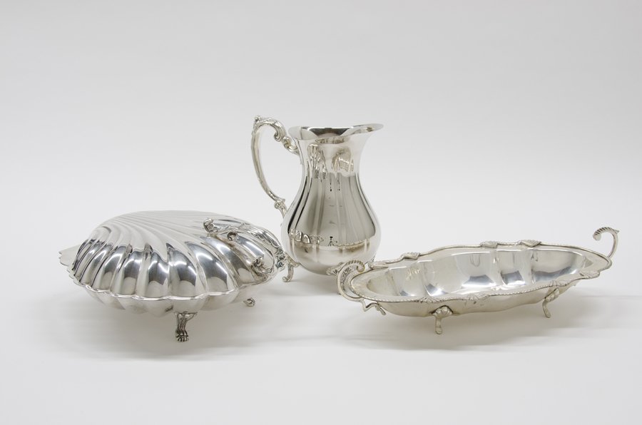 THREE SILVER-PLATE TABLE ARTICLES (1 of 5)