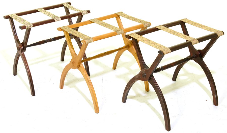 A GROUP OF THREE FOLDING LUGGAGE STANDS (1 of 1)