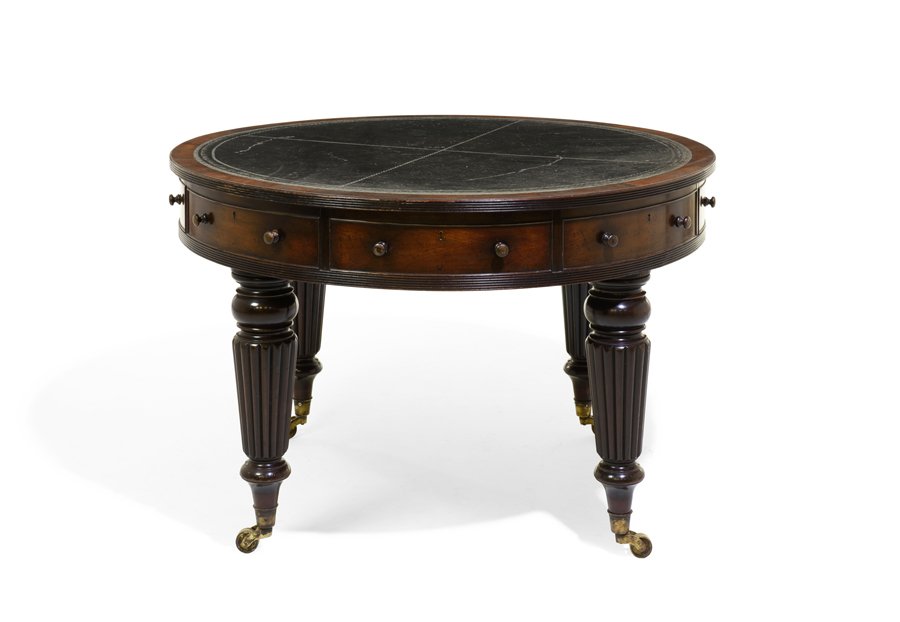 A WILLIAM IV MAHOGANY DRUM TABLE (1 of 1)